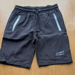 Eddie Bauer Black Swim Trunks with Gray Zippers